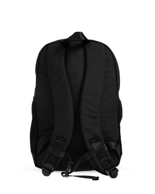 EA7 Black Backpack With Printed Logo