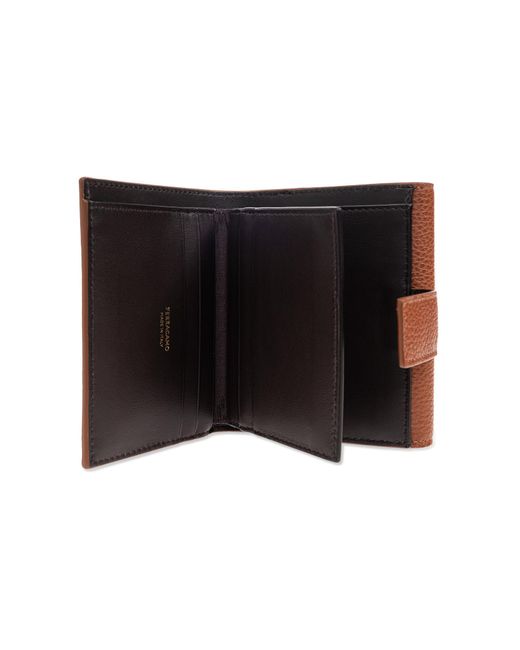 Ferragamo Brown Leather Wallet With Logo
