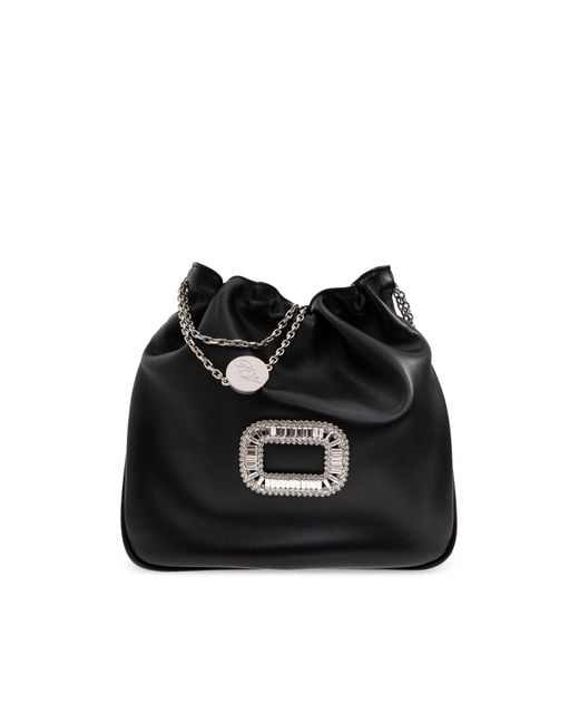 Roger Vivier Black "Pilgrim Mini" Shoulder Bag