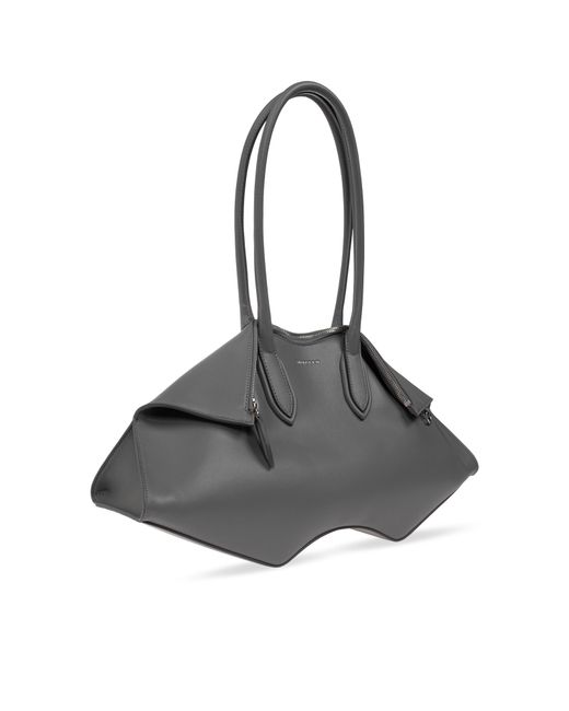 McQueen Black Leather Bag 'Manta'