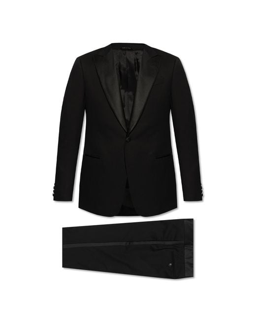 Giorgio Armani Black Wool Suit for men