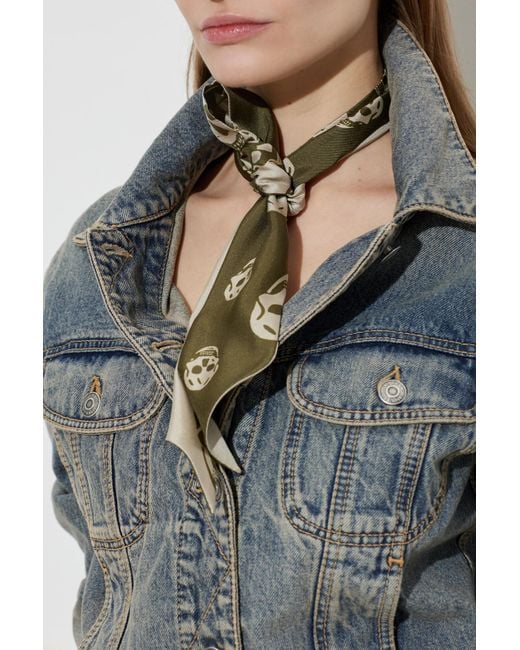 McQueen Black Scarf With Print