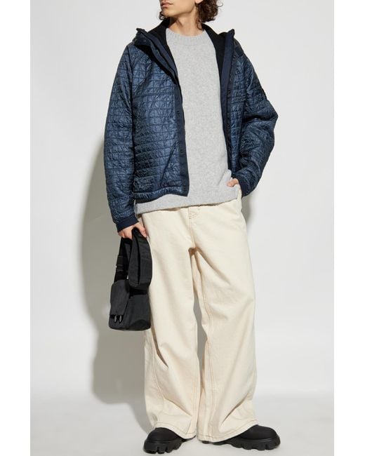Stone Island Blue Quilted Jacket 'Crinkle Reps' for men