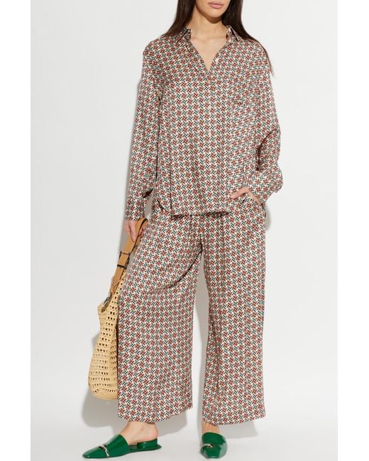 Paul Smith Natural Loose-Fit Patterned Trousers