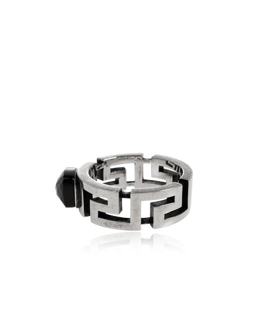 Versace Metallic Ring With Stone