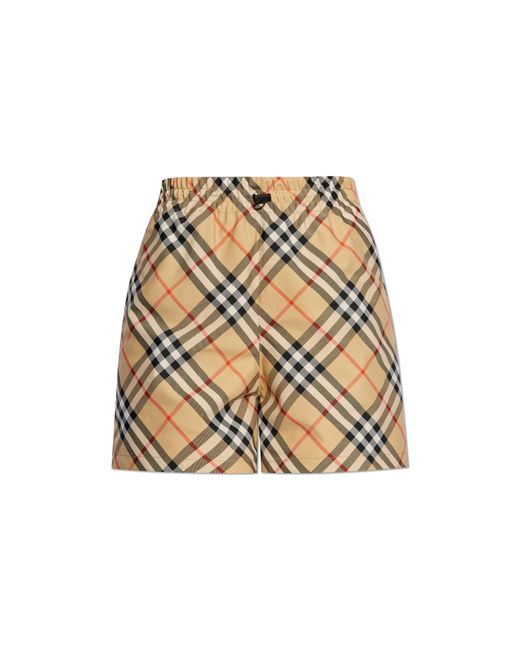 Burberry Natural Check Pattern Shorts