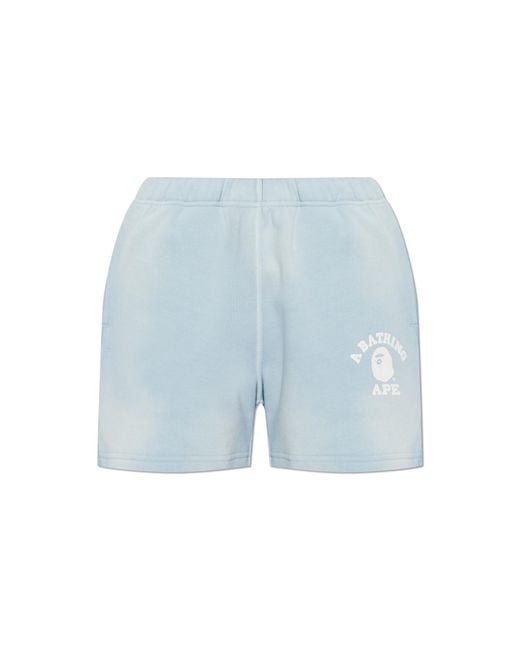 A Bathing Ape Blue Shorts With Logo