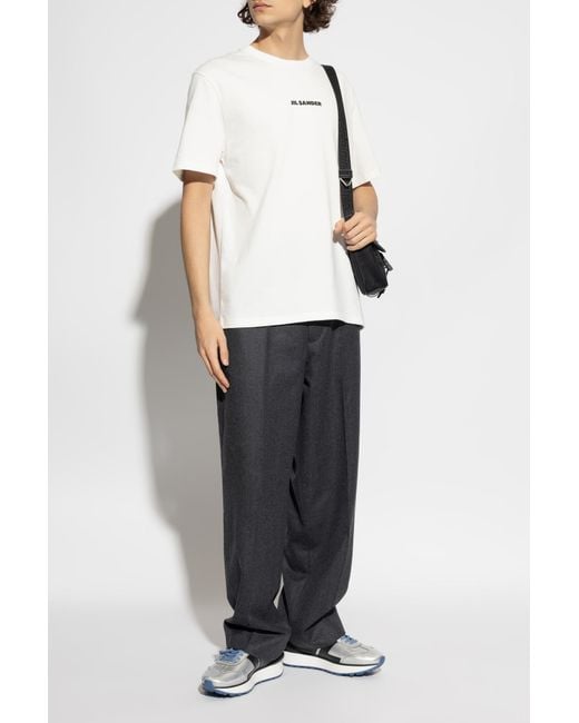 Jil Sander White T-Shirt With Logo for men