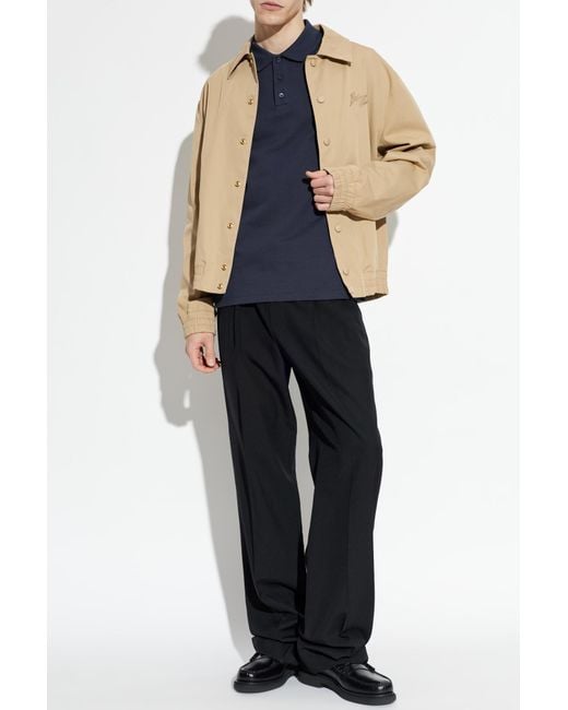 Balmain Blue Polo With Logo for men