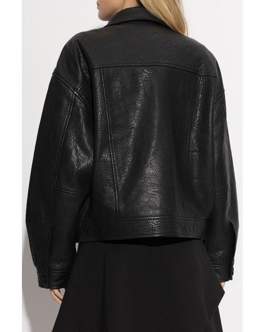 Munthe Black Leather Jacket 'Vineth'