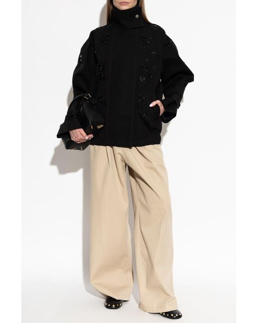 Golden Goose Deluxe Brand Black Jacket With Shiny Appliqués