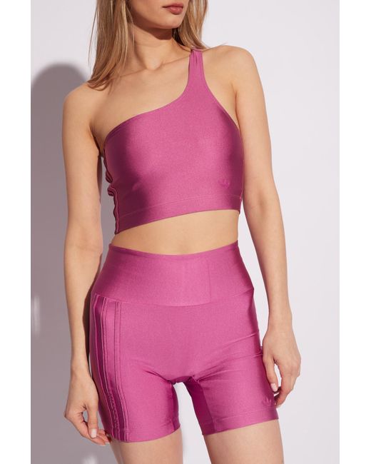 Adidas Originals Pink One-Shoulder Crop Top