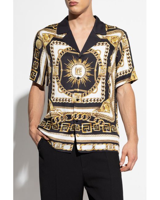 Balmain Gray Shirt With Logo for men