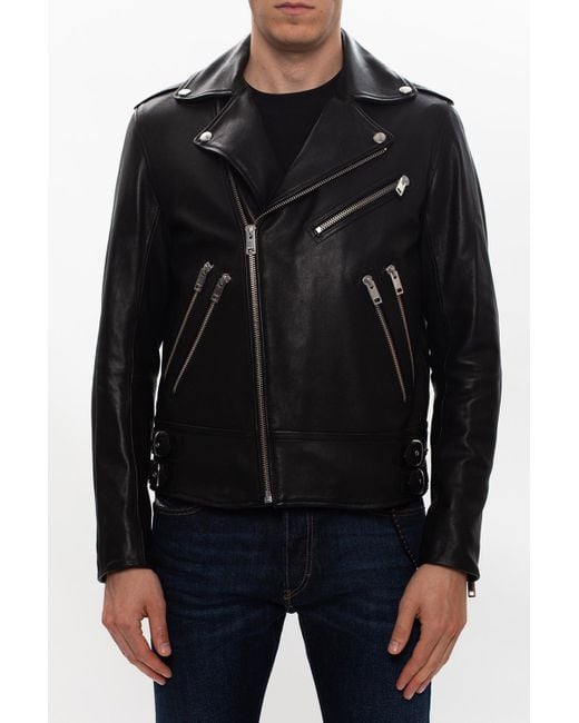 DIESEL 'l-garrett' Leather Jacket in Black for Men | Lyst