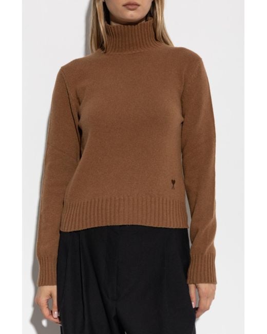 AMI Brown Wool Turtleneck