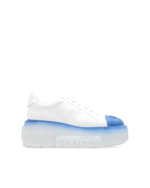 Casadei Blue 'nexus' Platform Sneakers,