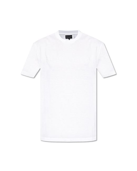 Emporio Armani White T-Shirt With Logo for men