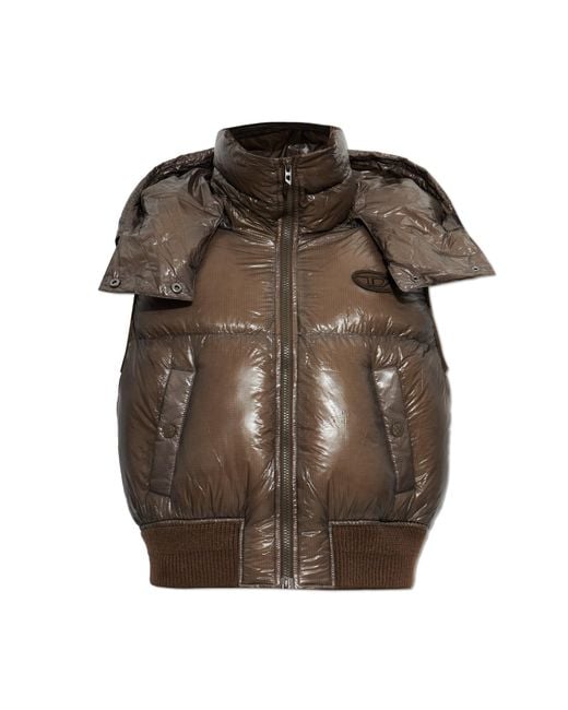DIESEL Brown Puffer Vest 'W-Peyt-Ssl-New-T1'