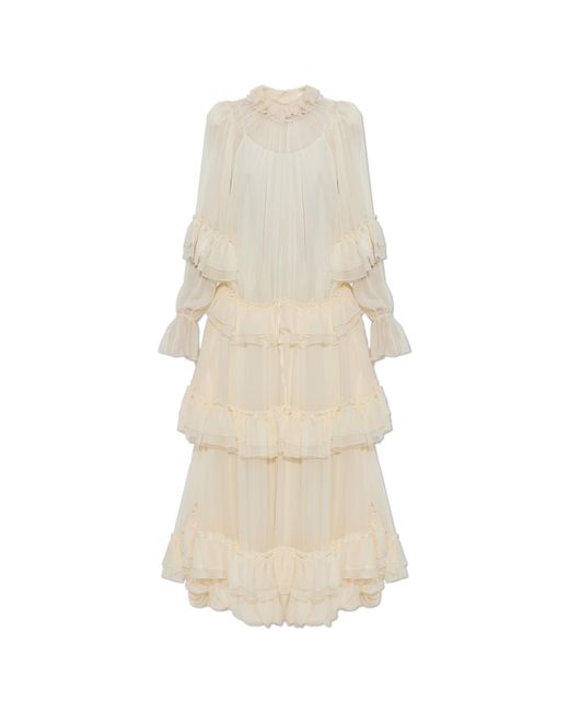 Chloé White Dress With Long Sleeves