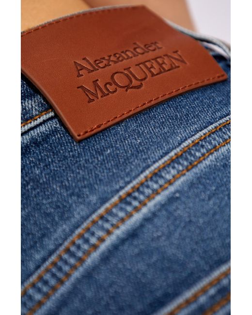 Alexander McQueen Blue Jeans With Logo,