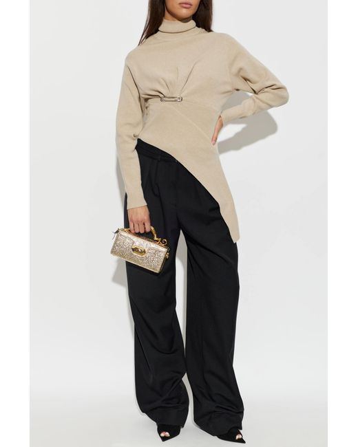 Lanvin Black Suede Heeled Mules