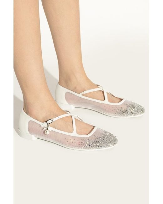 Jimmy Choo White Ballet Flats 'Eleri'