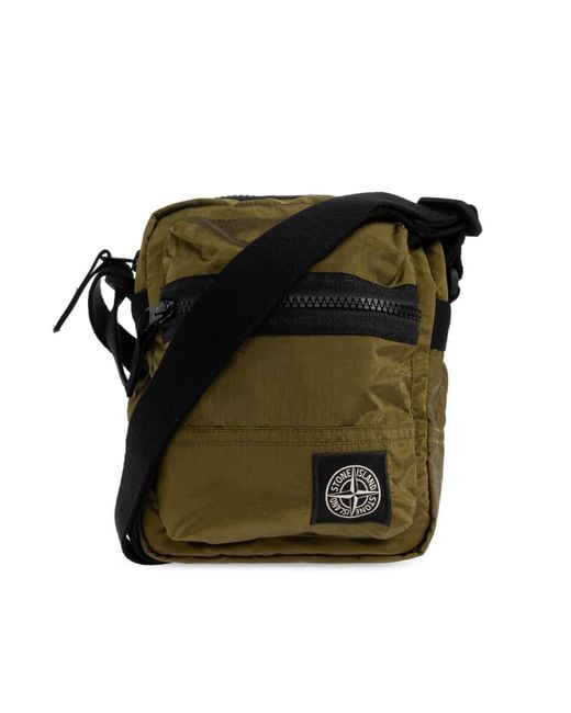 Stone Island Black Bag With Logo Patch for men