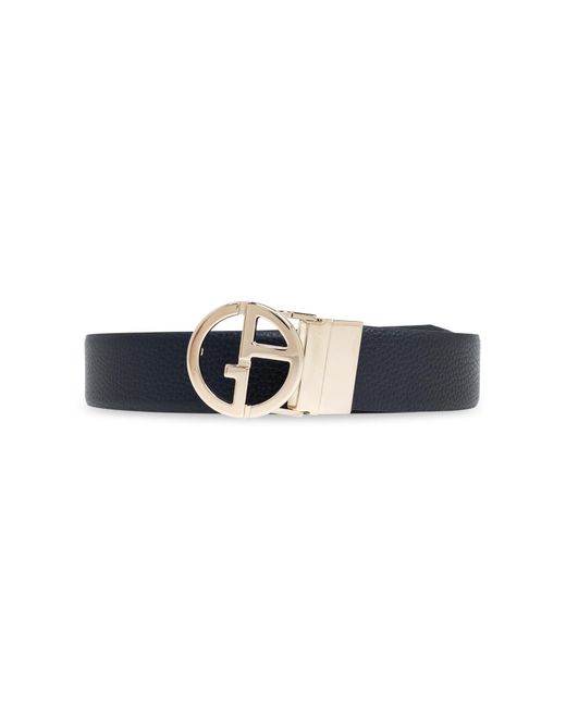 Giorgio Armani Black Reversible Belt for men