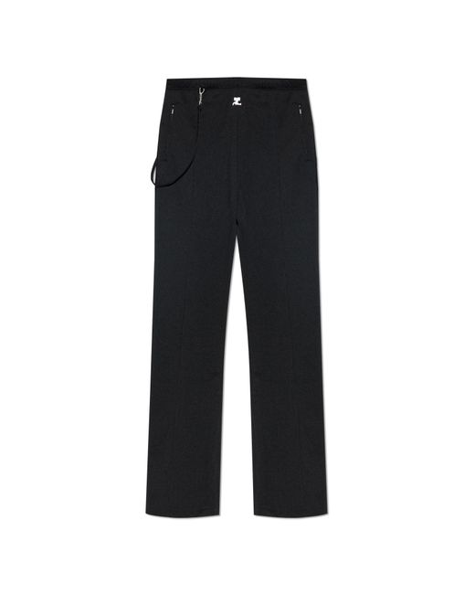 Courreges Black Pants With Logo for men
