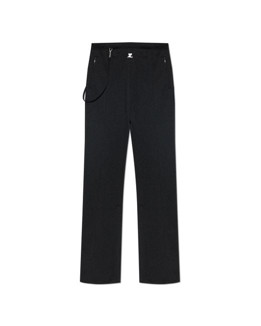 Courreges Black Pants With Logo for men
