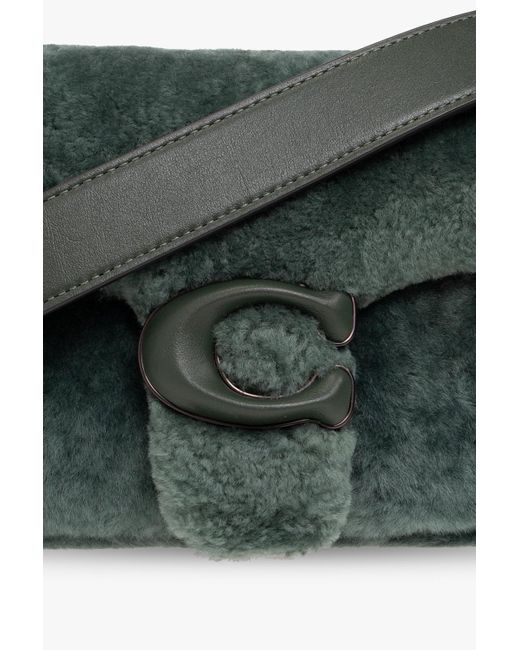 Coach Pillow Tabby 26 Shoulder Bag Shearling Green in Shearling/Smooth  Leather with Pewter-tone - US