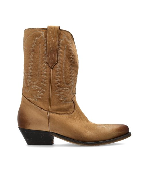 Golden Goose Deluxe Brand Brown Leather Heeled Ankle Boots 'Debbie'