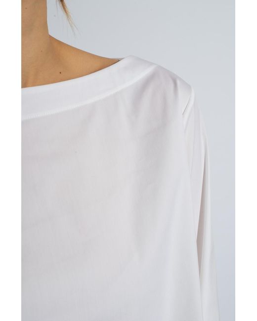 Theory White Top With Boat Neck,