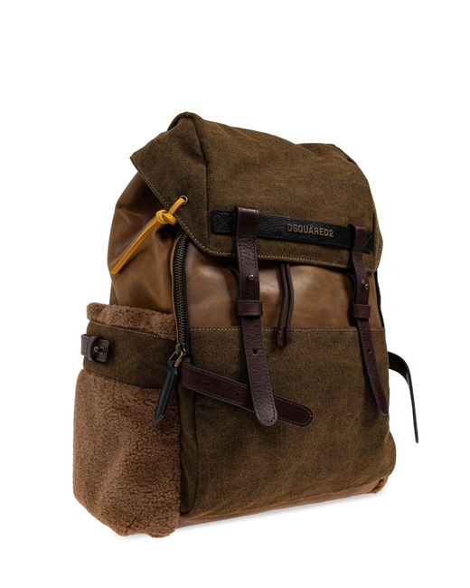 DSquared² Brown Backpack With Logo for men
