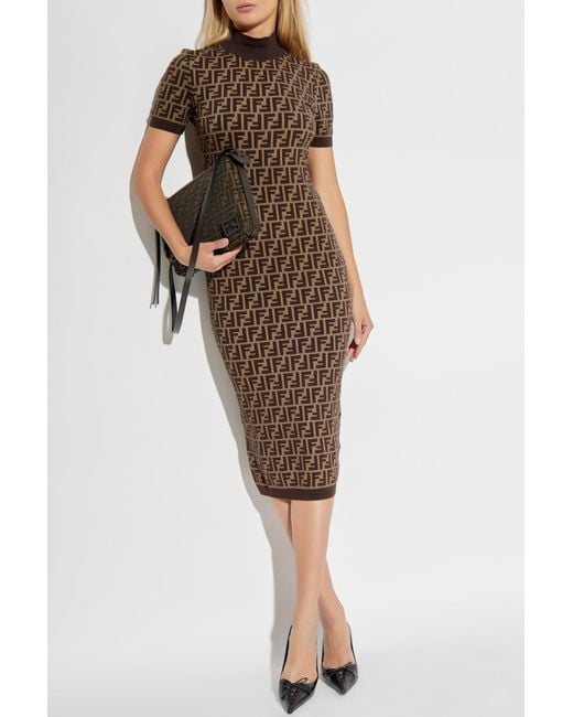 Fendi Baby Fendi Plus Size Clothing Fendi Dress With Stand-Up Collar In  Brown Lyst Canada