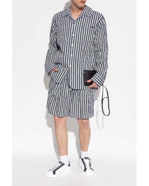 Dolce & Gabbana Blue Shorts With A Crinkle Effect for men