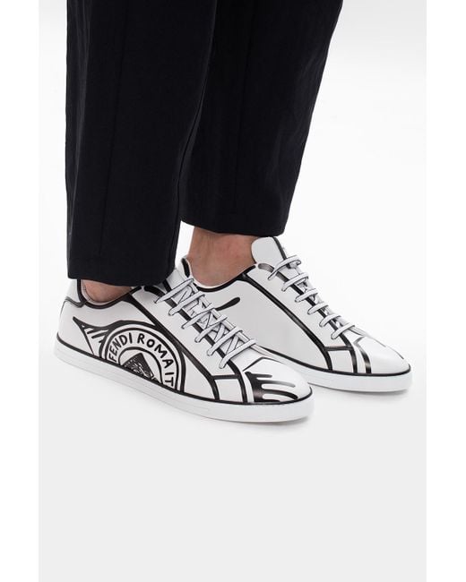 Fendi X Joshua Vides Roma Sneakers in White for Men | Lyst