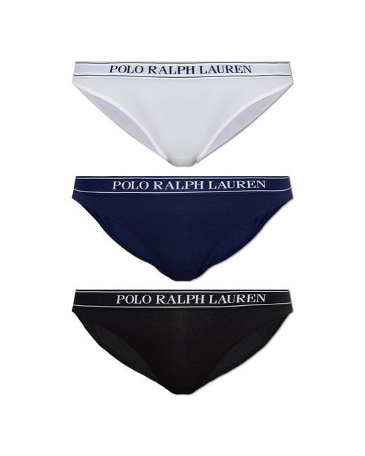 Polo Ralph Lauren Blue Cotton Briefs With Logo