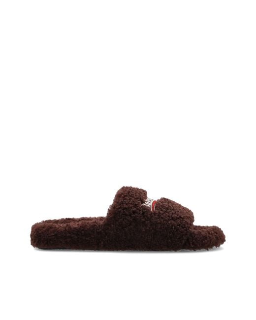 Balenciaga Brown 'Furry' Slippers