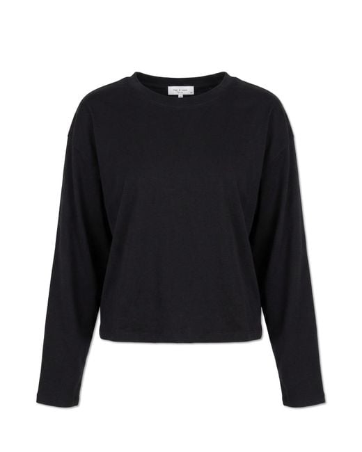 Rag & Bone Black Long-Sleeve Top