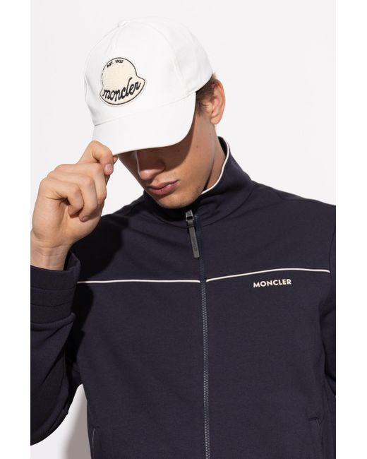 Moncler White Baseball Cap for men