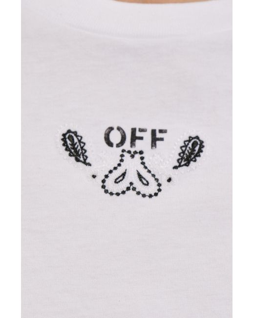 Off-White c/o Virgil Abloh White T-shirt With Paisley Motif,