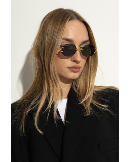 Linda Farrow Metallic Sunglasses