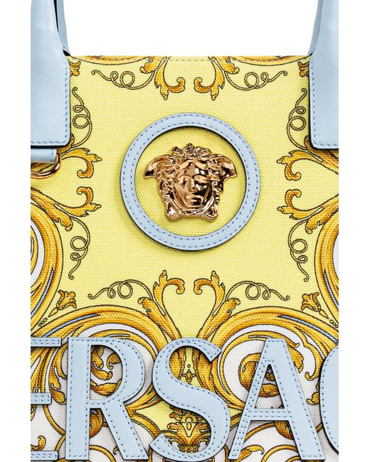 Versace Blue "V Allover La Medusa Large" Shopper Bag