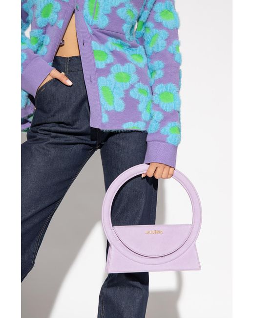 Jacquemus Leather 'le Sac Rond' Shoulder Bag in Purple (Blue) | Lyst