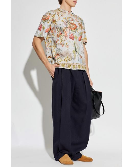 Etro White Patterned T-Shirt for men