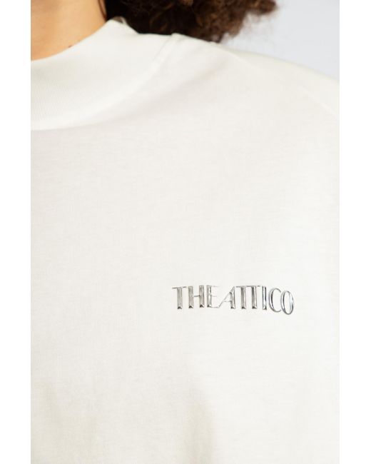 The Attico White 'kilie' T-shirt With Logo,