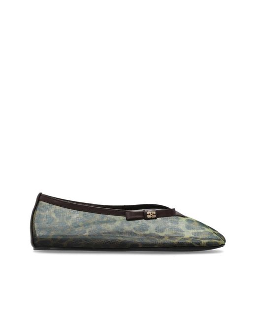 Ganni Black Transparent Ballerinas With Animal Motif