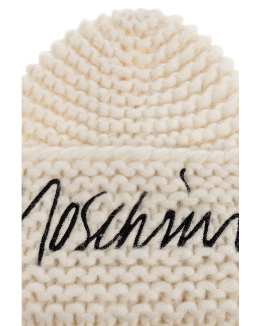 Moschino Natural Cap With Embroidered Logo
