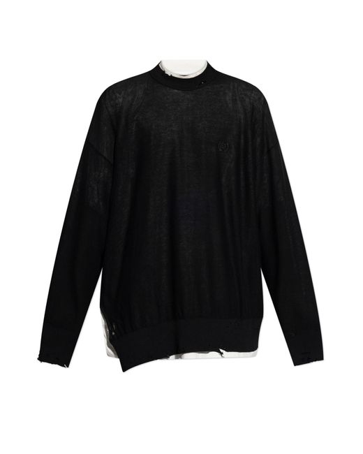 Balenciaga Black Sweater With A Vintage Effect for men